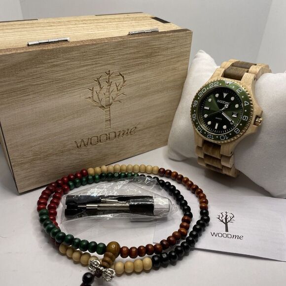 Woodme Qc01-10 Women's Brown Wood Band Analog Dial Quartz Genuine Watch Cv68 - Picture 1 of 9